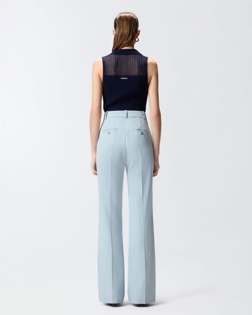 Pinko Blue Ribbed Polo Vest Top