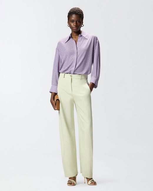 Pinko Purple Rhinestoned Georgette Shirt