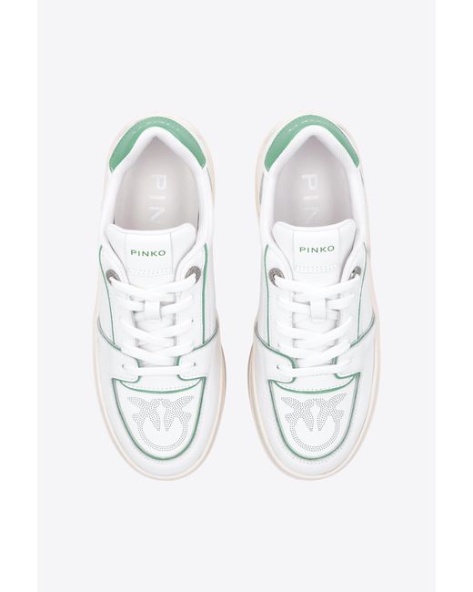 Pinko White Two-tone Platform Sneakers