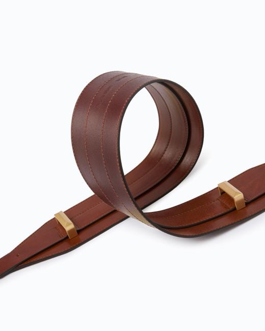 Pinko Brown Layered Leather Belt, 7 Cm