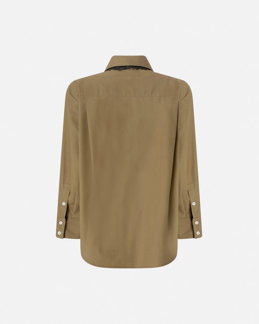 Pinko Natural Poplin Shirt With Lace Details