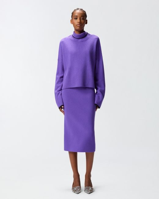 Pinko Purple Knit Pencil Skirt
