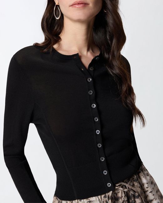 Pinko Black Cardigan With Mother-Of-Pearl Buttons