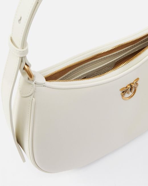 Pinko White Mini Love Bag Half Moon Simply