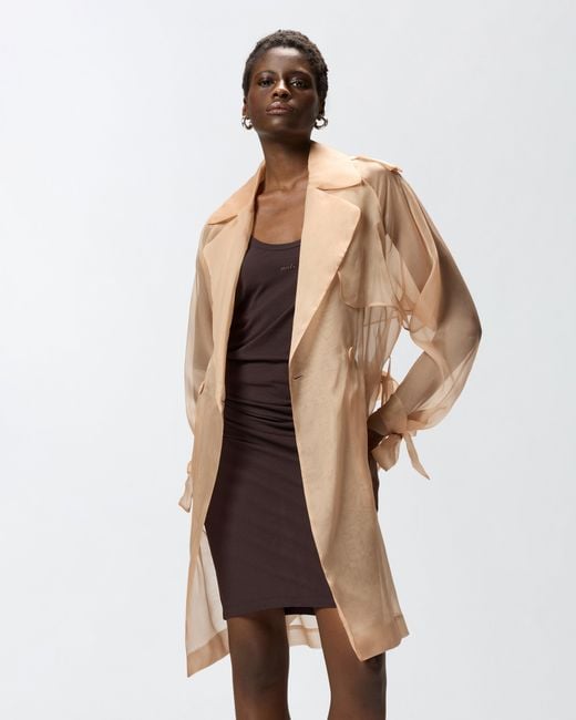 Pinko Natural Silk Organza Trench Coat