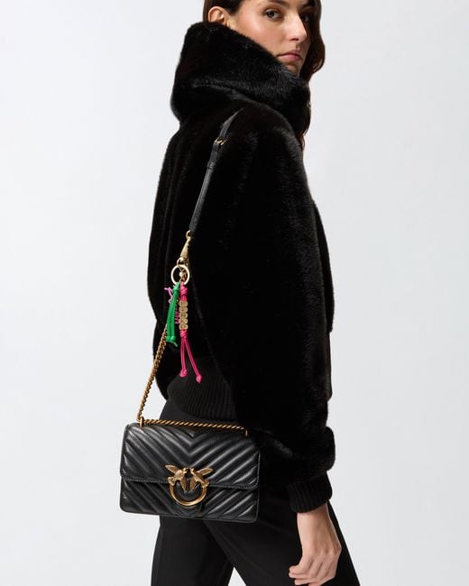 Pinko White Small Shoulder Bag Love Bag One Chevron
