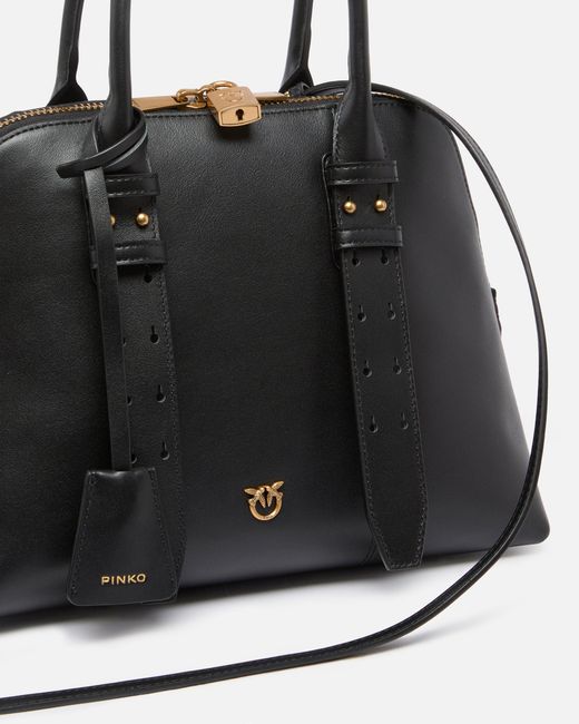 Pinko Black Escape Bag Medium Leather Handbag