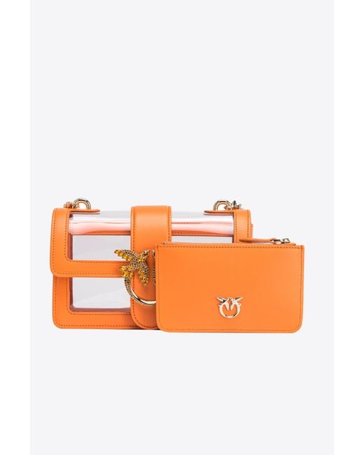 Pinko Orange Galleria Mini Love Bag One Light In Transparent Material