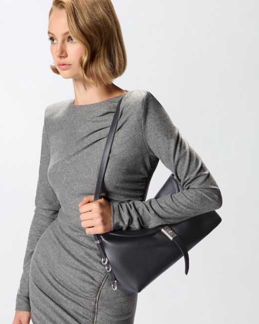 Borsa A Spalla Saddle Bag Baguette Media di Pinko in White
