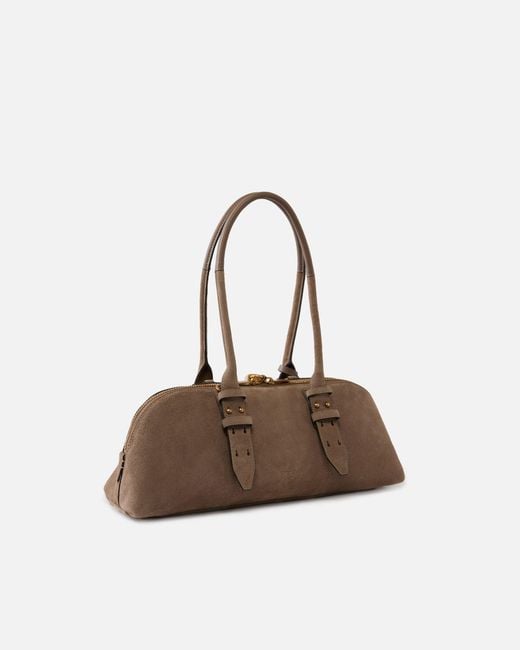 Pinko Brown Escape Bag Horizontal Large Shoulder Bag