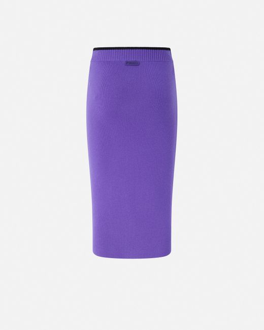 Pinko Purple Knit Pencil Skirt