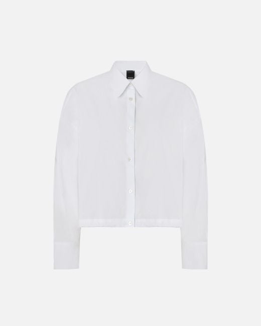 Pinko White Cropped Shirt