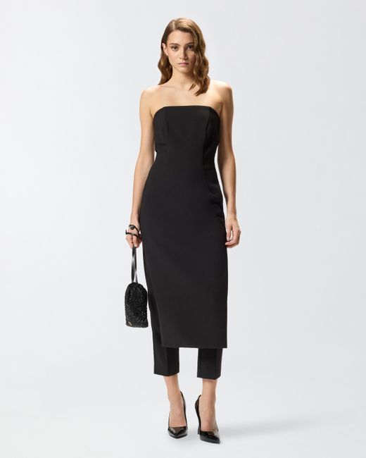 Pinko Black Jumpsuit With Skirt-effect Front