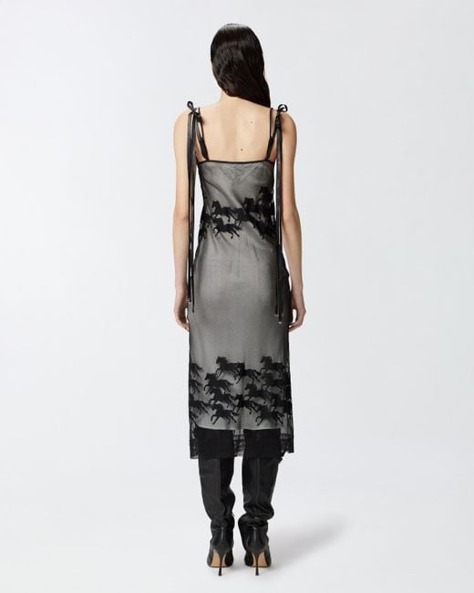 Vestido Midi Transparente Con Diseño De Caballos Reimagine X Patrick Mcdowell Pinko de color White