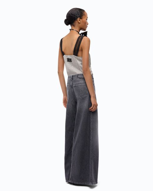 Pinko Blue Flared Jeans With Super Wide Leg
