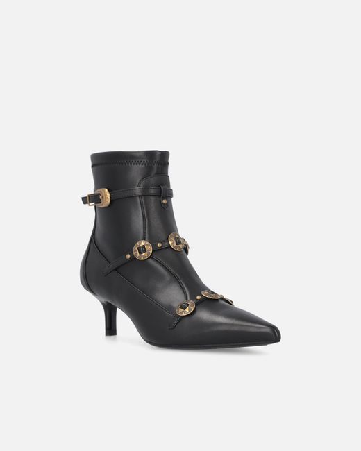 Pinko White Boots With Straps And Jewel Studs