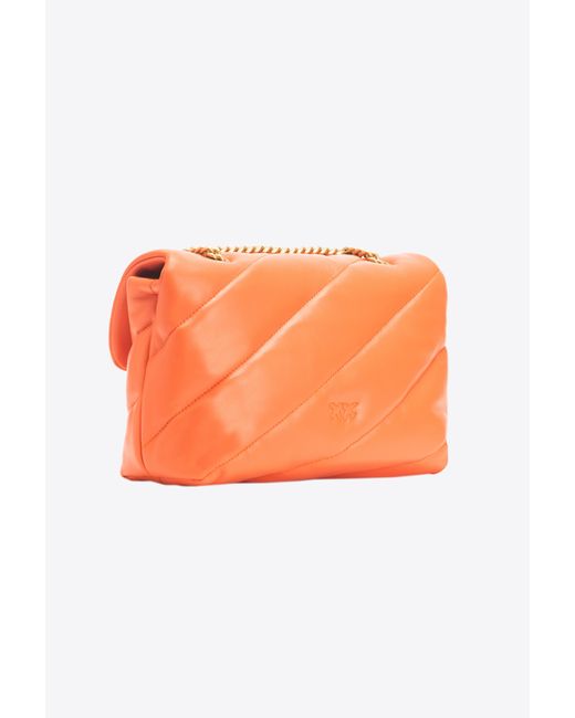 Classic Love Bag Puff Maxi Quilt di Pinko in Orange