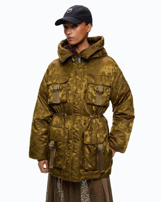 Pinko Green Down Jacket
