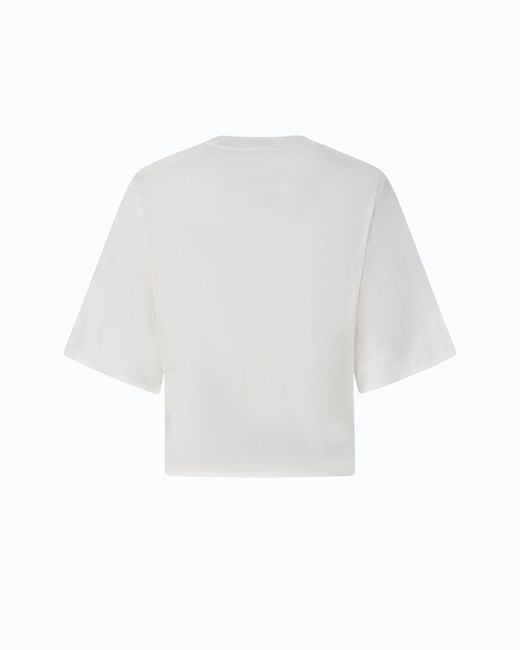 Pinko White T-Shirt With Wide Sleeves And Love Birds Logo