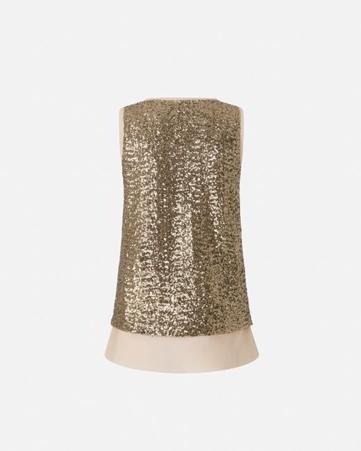 Pinko Natural Fully Sequinned Vest Top