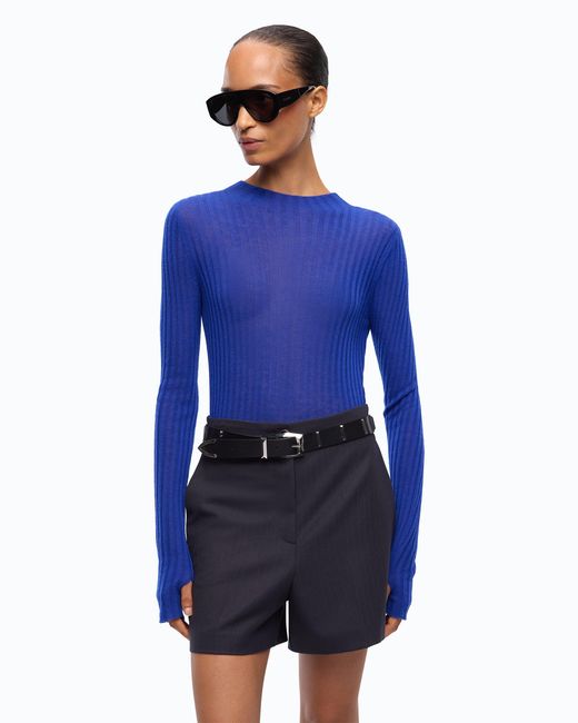 Pinko Blue Lightweight Ribbed Sweater