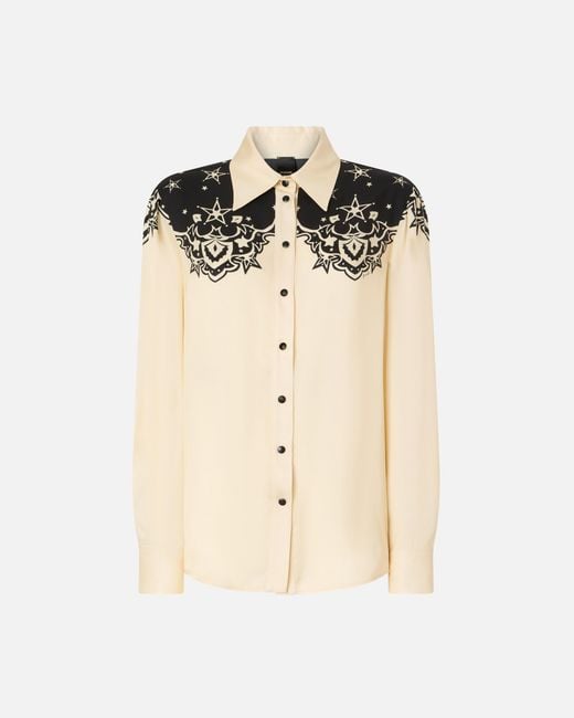 Pinko Natural Shirt With Placed Star Print