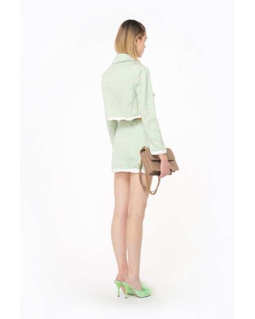 Pinko Green Short Basketweave Lurex Jacket