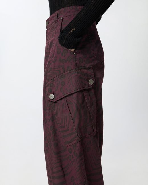 Pinko Purple Balloon Trousers With Animal Motif