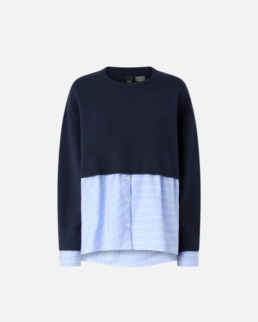 Pinko Blue Sweater With Shirt Insert