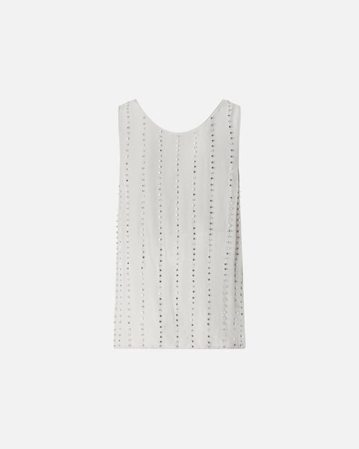 Pinko White Vest Top With Jewel Stripes
