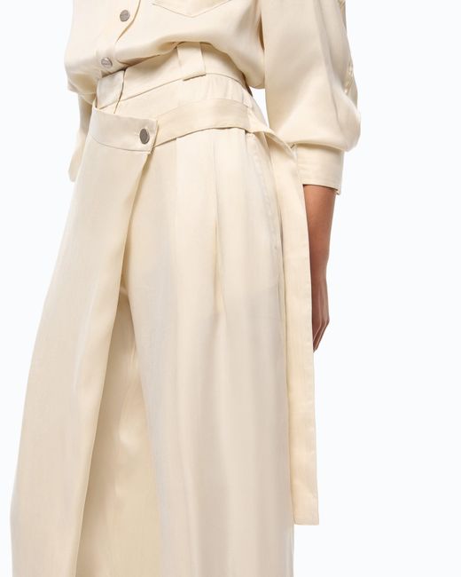 Pinko White Carrot-Fit Wrap Trousers