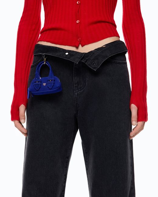 Pinko Blue Wide-Leg Jeans With Two Ways To Wear