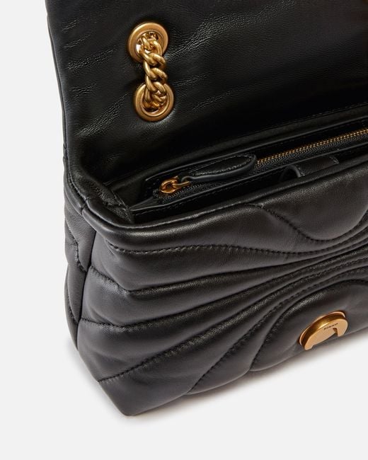 Pinko White Love Bag Puff Butterfly Mini Nappa Leather Crossbody Bag