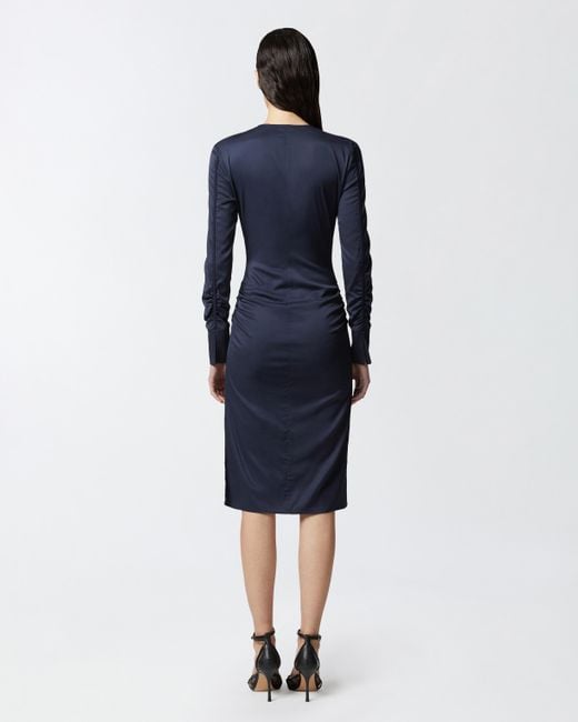 Pinko Blue Midi Dress With Metal Hooks