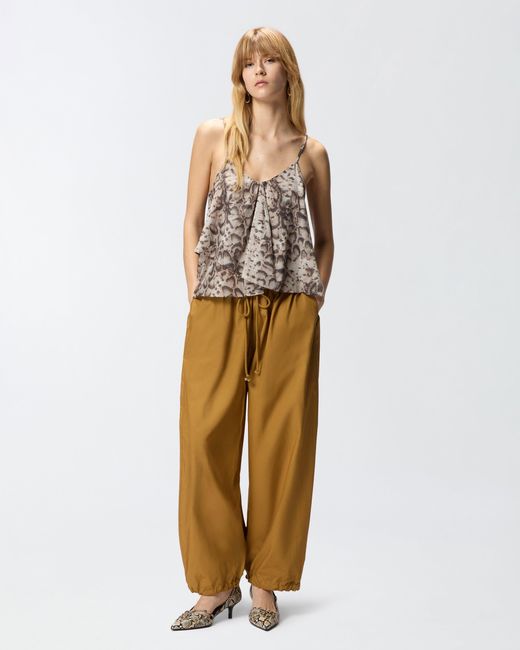 Pinko White Top With Spaghetti Straps And Snake Print