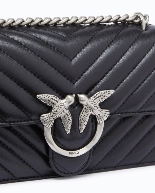 Pinko White Mini Love Bag One Chevron