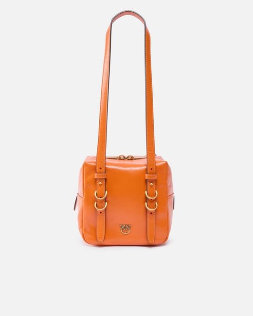 Pinko Orange Cubic Bag Small Crossbody Bag