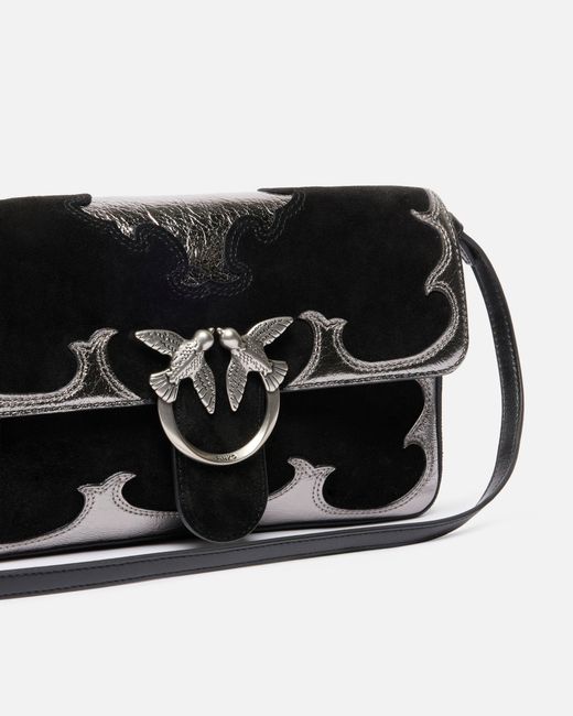 Pinko Black Love Bag One Slouchy Medium Shoulder Bag
