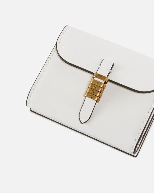 Pinko White Leather Wallet With Lettering