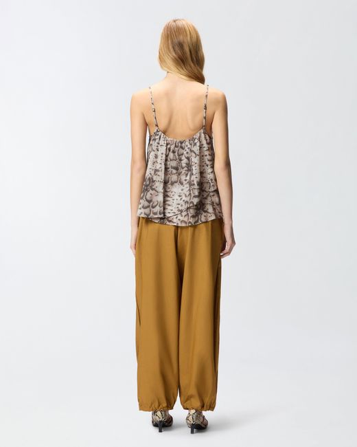 Pinko White Top With Spaghetti Straps And Snake Print
