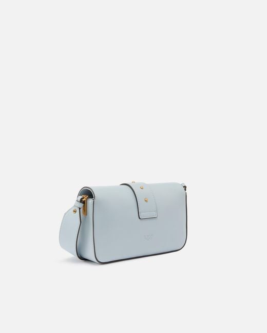 Pinko Blue Soft Leather Shoulder Bag Mini Love Bag