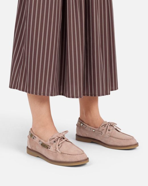 Pinko White Suede Moccasins With Jewel Details