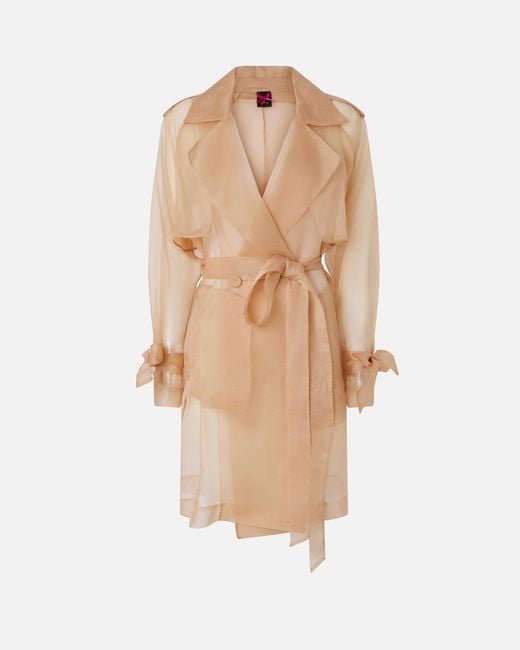 Pinko Natural Silk Organza Trench Coat
