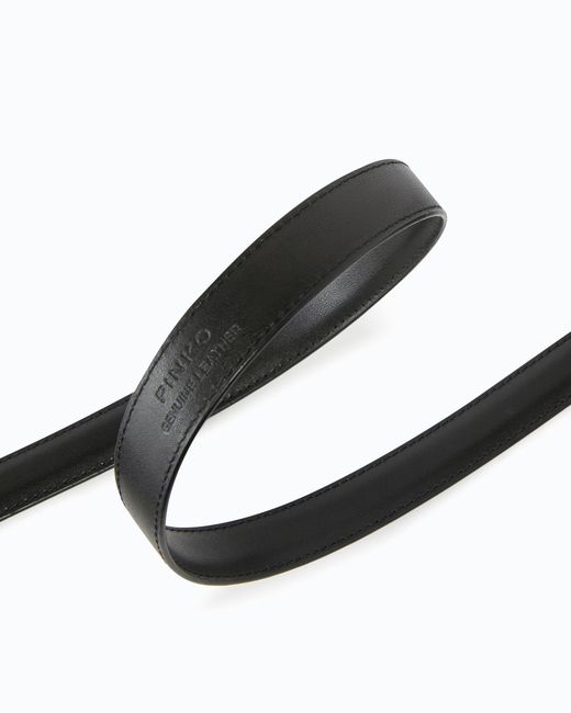 Pinko White Love Birds Thin Leather Belt 2Cm