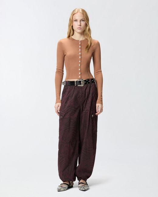 Pinko Brown Cardigan With Mother-Of-Pearl Buttons