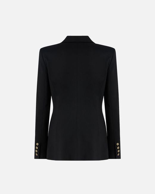 Pinko Black Fitted Jacket With-Coloured Buttons