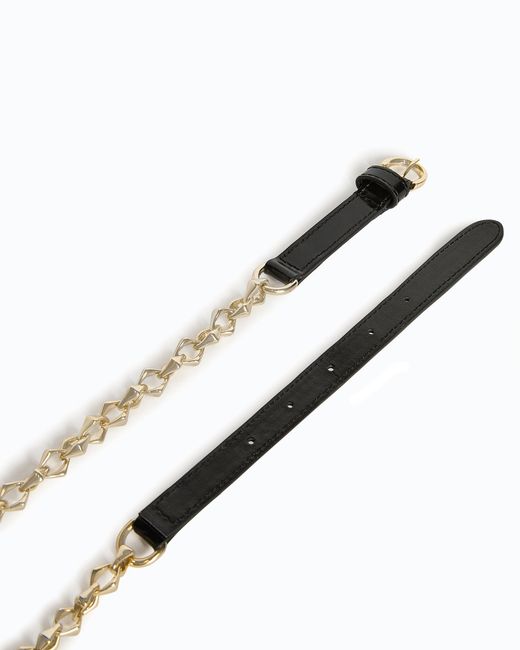 Pinko White Belt With Chain Insert, 1.5 Cm