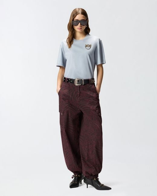 Pinko Blue T-Shirt With Love Birds Jewel Detail