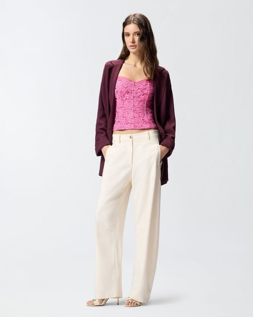 Pinko Pink Lace Bustier Top
