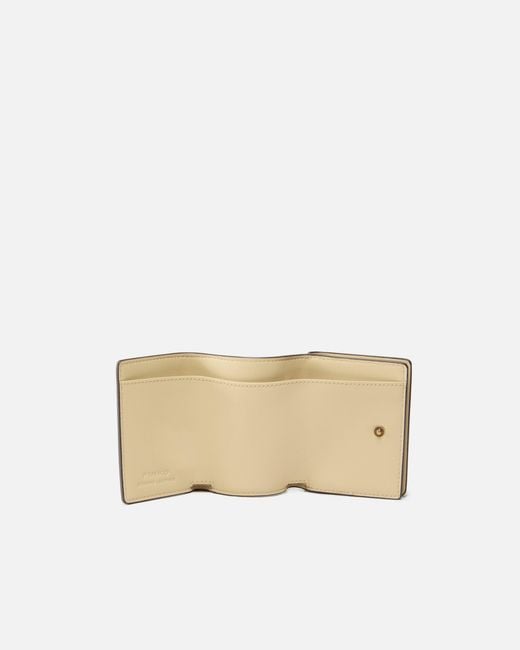 Pinko White Compact Leather Wallet With Wristlet
